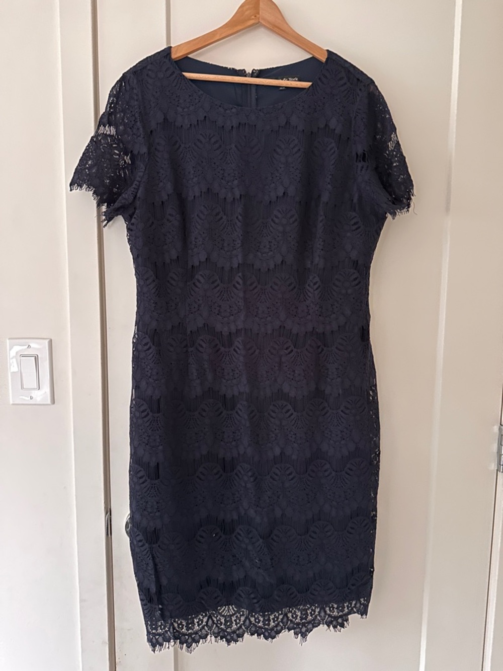 Preston & York Navy Lace Sheath Dress